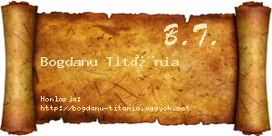 Bogdanu Titánia névjegykártya